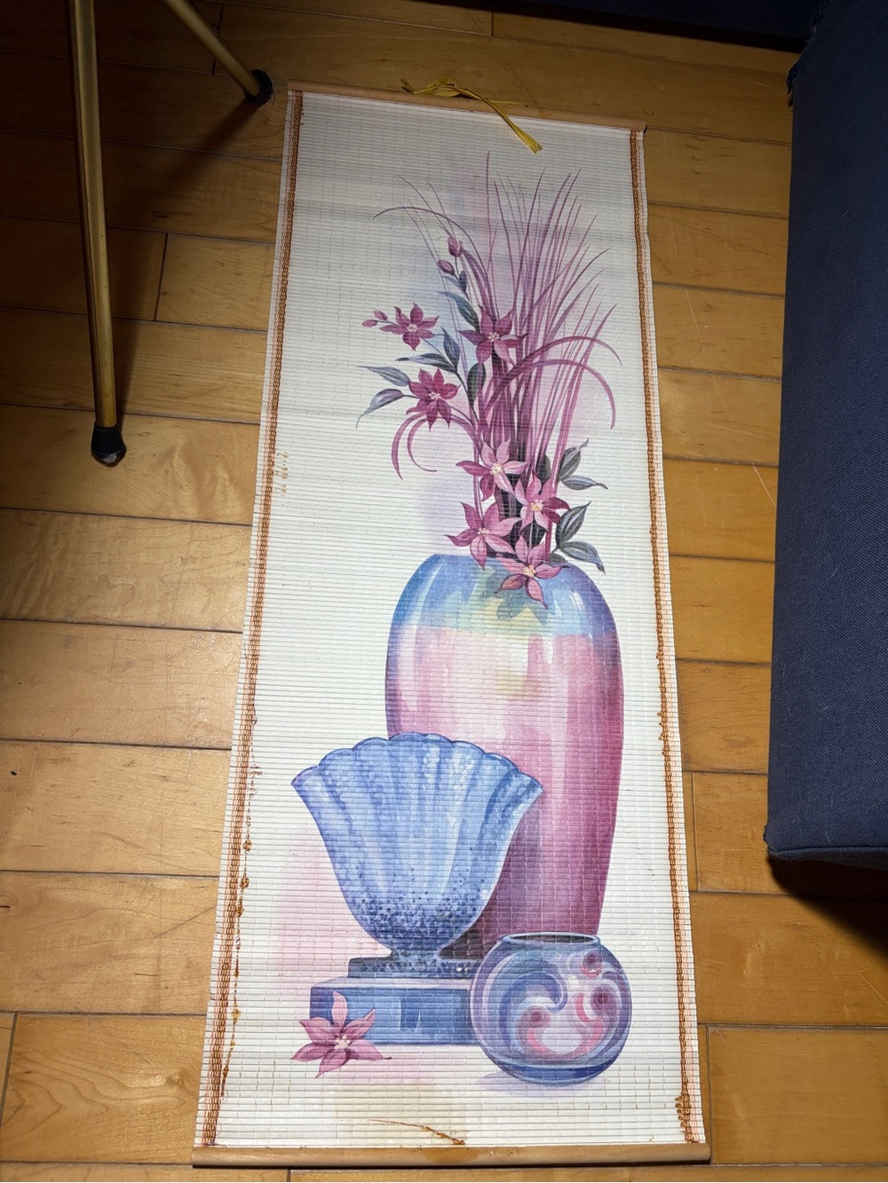 Bamboo scroll double sided Floral Vase Wall Hanging - Home Wall Decor